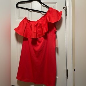 Red A new day one shoulder dress